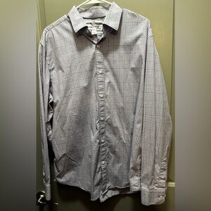 Old Navy Size XL Purple/White Plaid Slim Fit Shirt Pre-owned